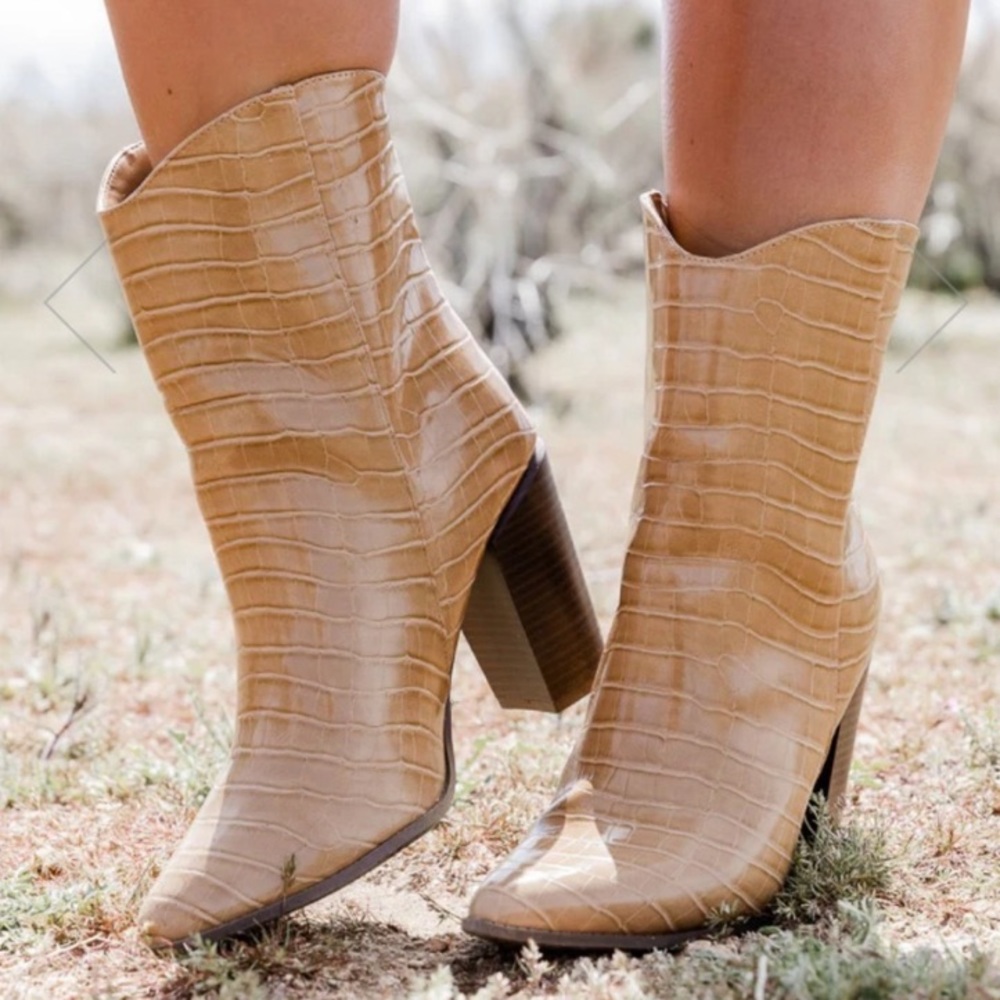 NEW snakeskin pattern booties